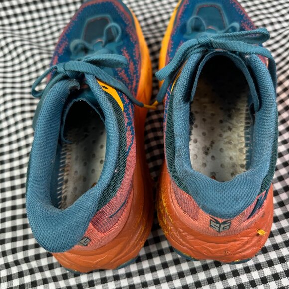 Hoka Speedgoat 5 Blue Orange Trail Running Shoe No Insoles Women's Size 6.5 B - Picture 3 of 6